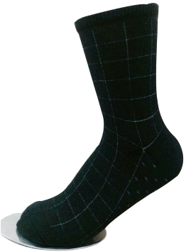 購物商品-碘抗菌古典方格紳士襪-黑色